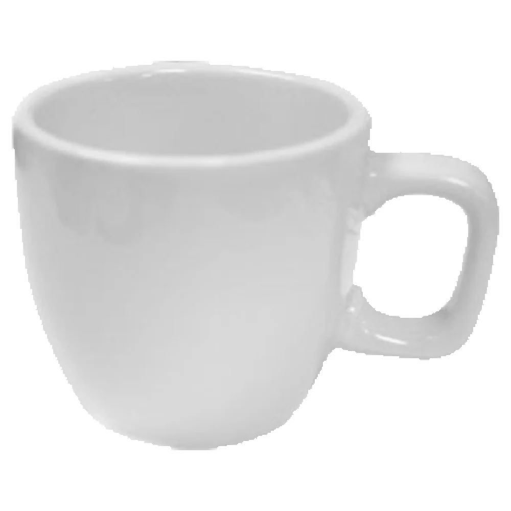 Vertex China B-35 4 Oz. Porcelain Round A.D. Cup with Handle Bright White