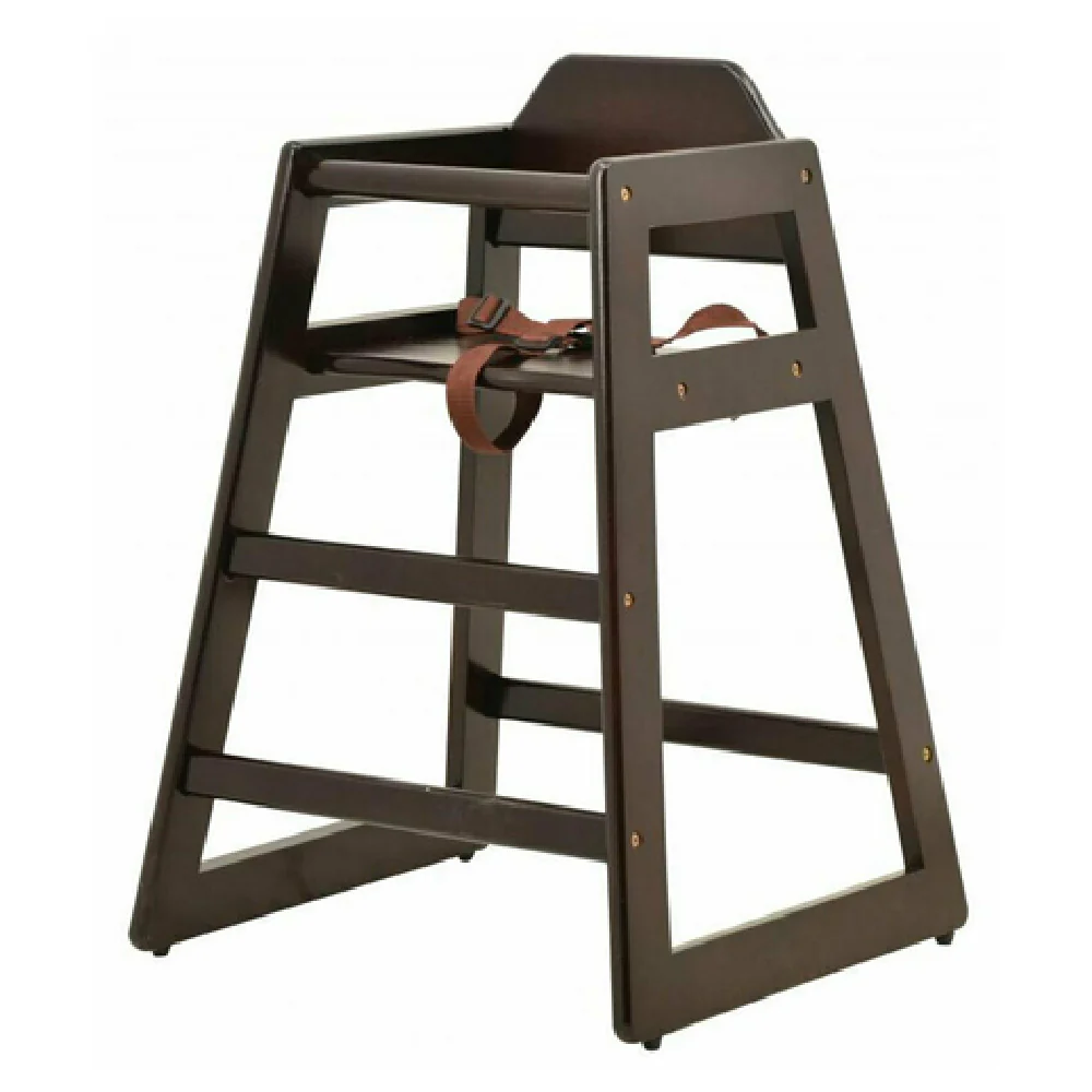 Omcan 80612 20 Inch Wood High Chair Commercial Grade Mahogany Finish with Safety Harness Omcan 80612 20 Inch Wood High Chair Commercial Grade Mahogany Finish with Safety Harness