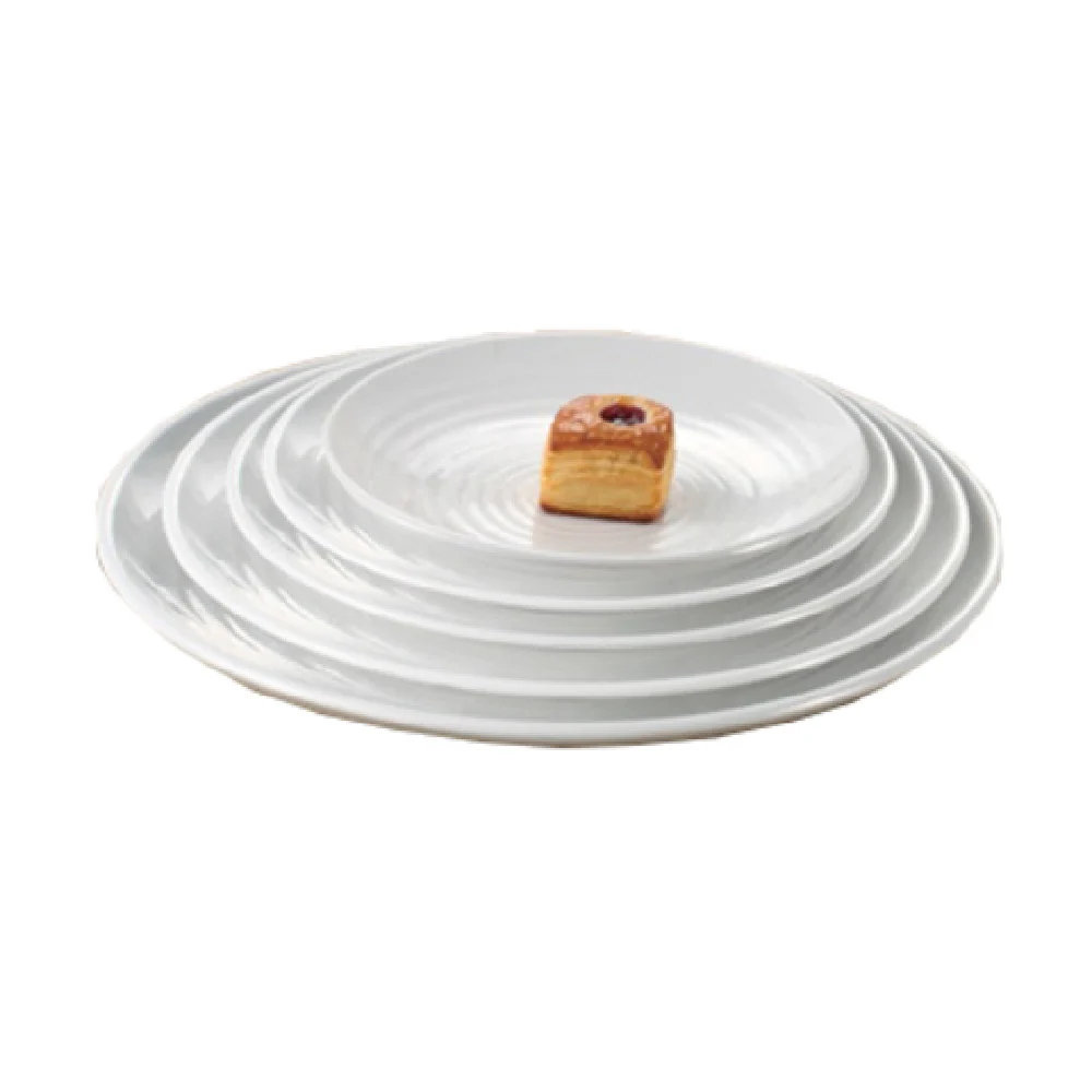 Yanco MD-107 7 Inch Diameter Round Dish Dishwasher Safe Melamine Plate White