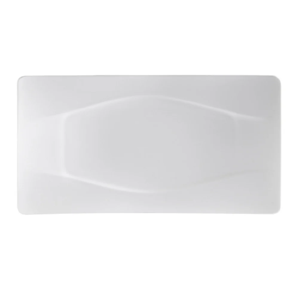 CAC China MDN-13 11-1/2 Inch Rectangular Platter with Porcelain Bone White Finish