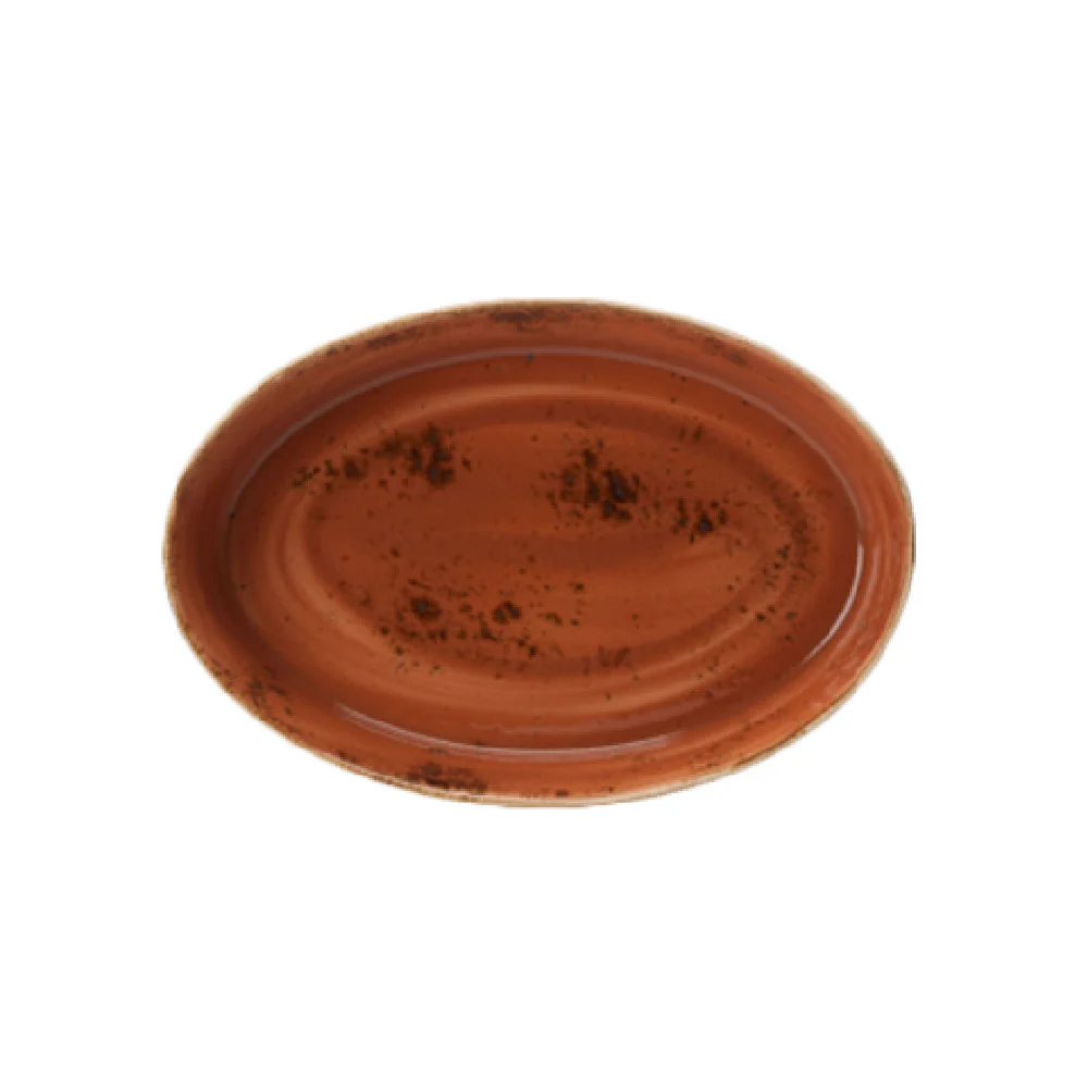 Steelite 11330327 8.5 Inch Oval Sole Dish 19 Oz Craft Cookware Terracotta Ceramic
