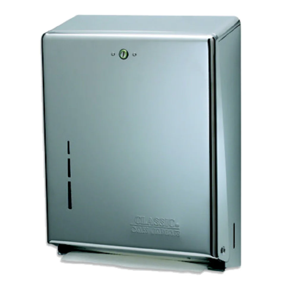 San Jamar T1900XC 11 Inch Wide Manual Paper Towel Dispenser Steel Matte Chrome San Jamar T1900XC 11 Inch Wide Manual Paper Towel Dispenser Steel Matte Chrome
