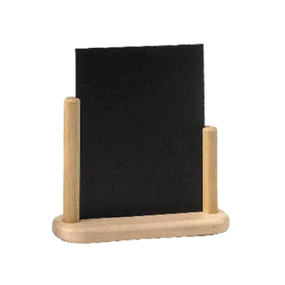 American Metalcraft ELEBSM 4 Inch Menu Card Holder Natural Wood with Blackboard
