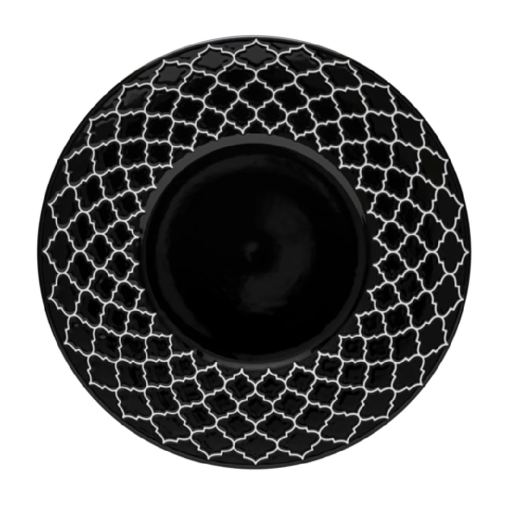 Libbey 109975 11-3/4 Inch Plate With Rim Black Combo China 12 Packs Libbey 109975 11-3/4 Inch Plate With Rim Black Combo China 12 Packs