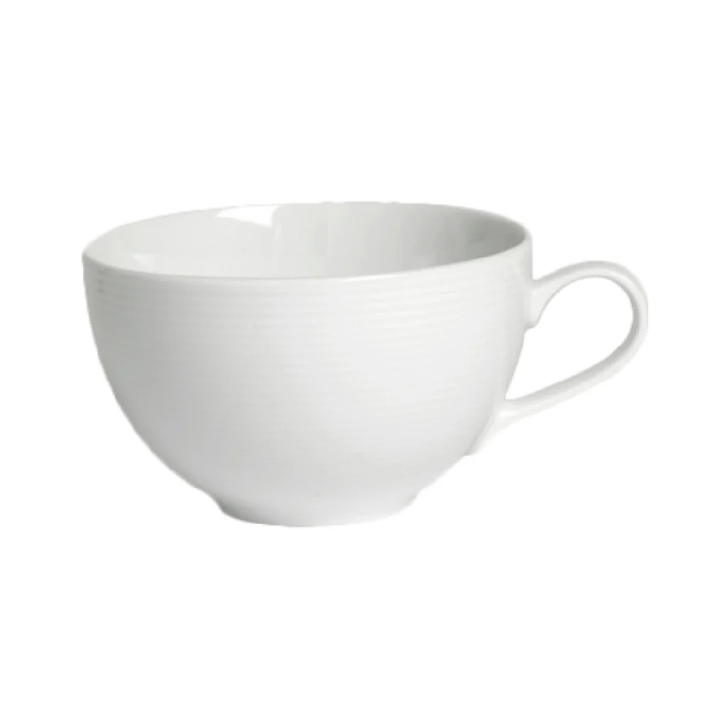 Steelite 6300P171 13.5 Oz Low Cup Breakfast Cup with Aura Blue-White Porcelain