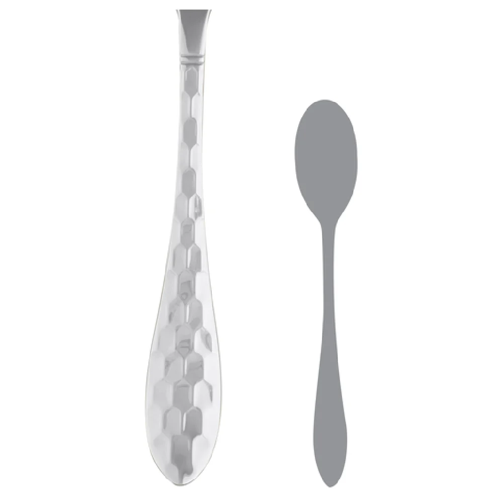 Steelite 5714SX006 7-5/8 Inch Iced Teaspoon Honeycomb Hammered Finish 18/0 Stainless Steel
