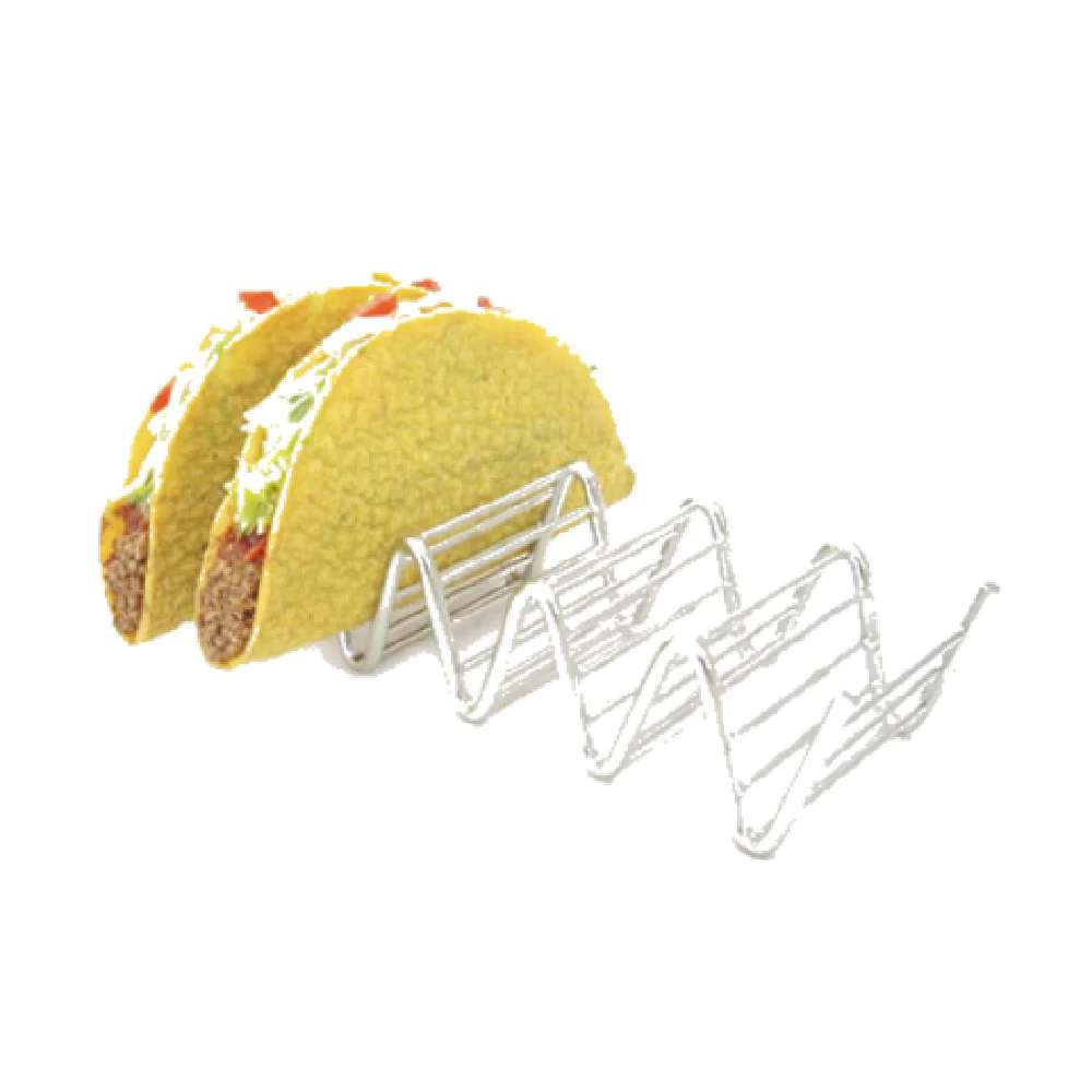 GET Enterprises 4-81859 7-3/4 Inch Taco Holder Stainless Steel Holds 4 to 5 Tacos