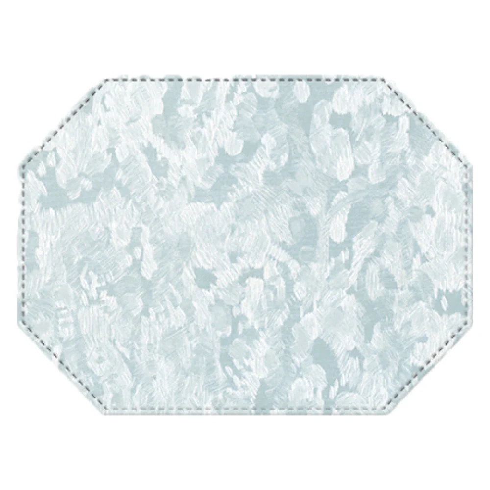 Risch PLACEMATDXOCT-MET 16X12 Octagon Stitched Faux-leather Placemat Risch PLACEMATDXOCT-MET 16X12 Octagon Stitched Faux-leather Placemat