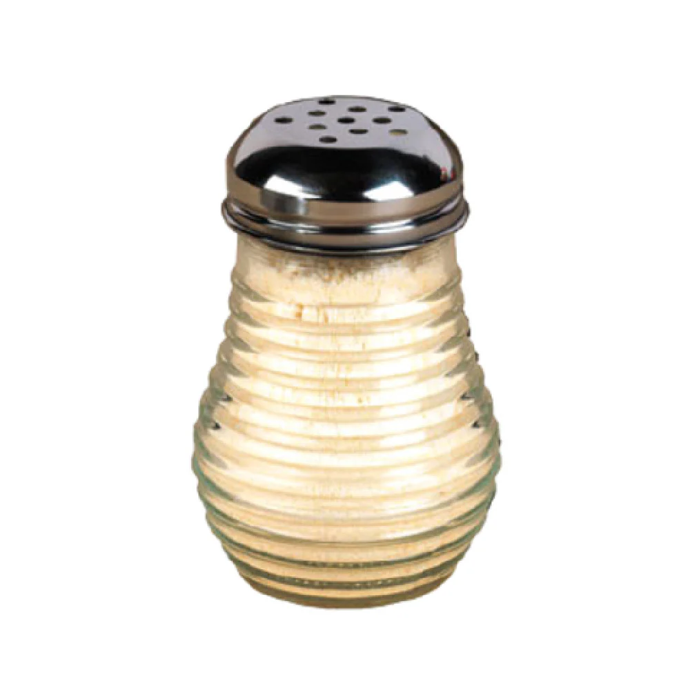 American Metalcraft BEE606 6 Oz Fluted Cheese Shaker Glass Stainless Steel Top