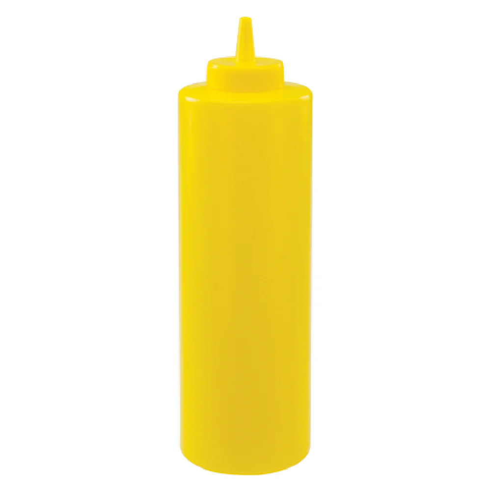 Winco PSB-24Y 24 Oz Squeeze Bottle BPA Free Plastic Yellow 6 Packs