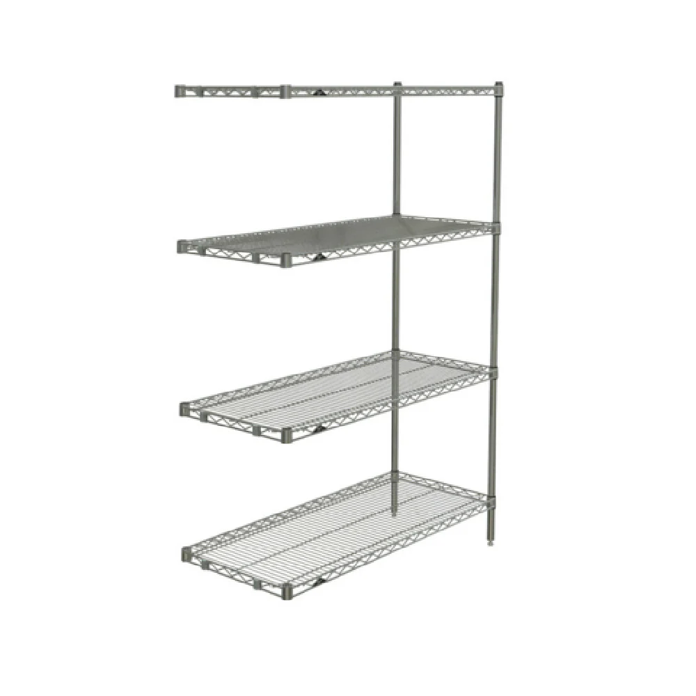 Metro AN346BR 42 Inch Wire Shelving Unit Add-On with 4 Shelves Zinc Finish Metro AN346BR 42 Inch Wire Shelving Unit Add-On with 4 Shelves Zinc Finish
