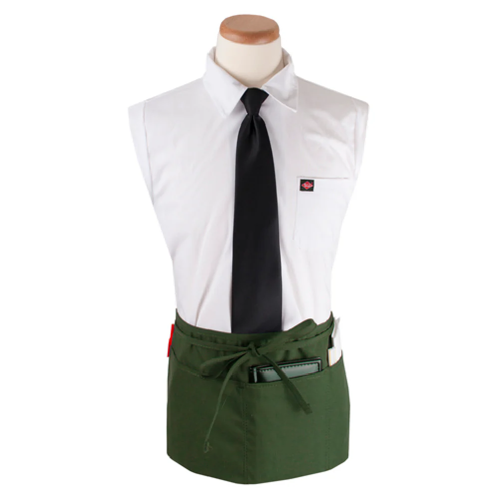 John Ritzenthaler Company CL3PWACHG 25 Inch Waist Apron 3 Pocket Polyester Green John Ritzenthaler Company CL3PWACHG 25 Inch Waist Apron 3 Pocket Polyester Green