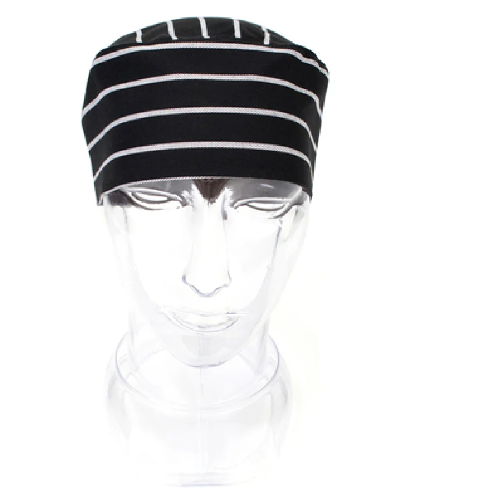 John Ritzenthaler Company RZCBCS Chef Beanie Elastic Back Cotton-poly Chalk Stripe