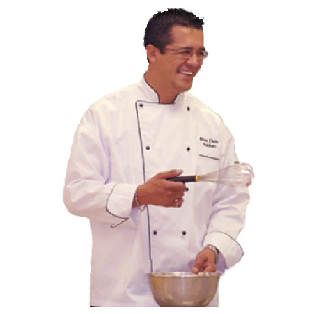 John Ritzenthaler Company J044-XS XS Chef's Coat with Pen Pocket White Black