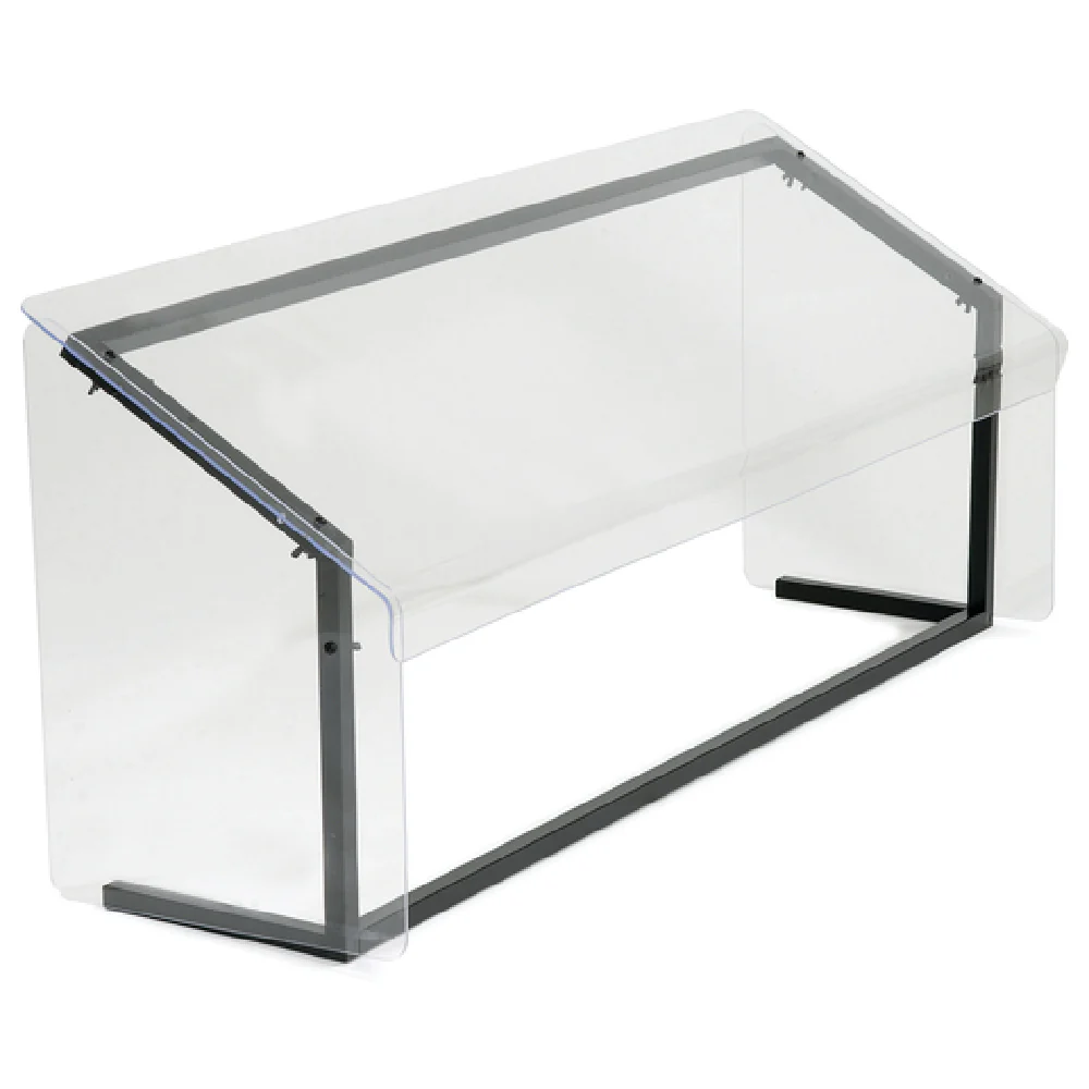 Carlisle 917203 73-1/4 Inch Portable Sneeze Guard Fixed Acrylic Black Aluminum