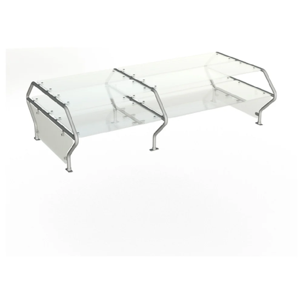 Duke TS482DSDD-74 73-1/2 Inch Self-service Sneeze Guard with Dual Glass Shelves