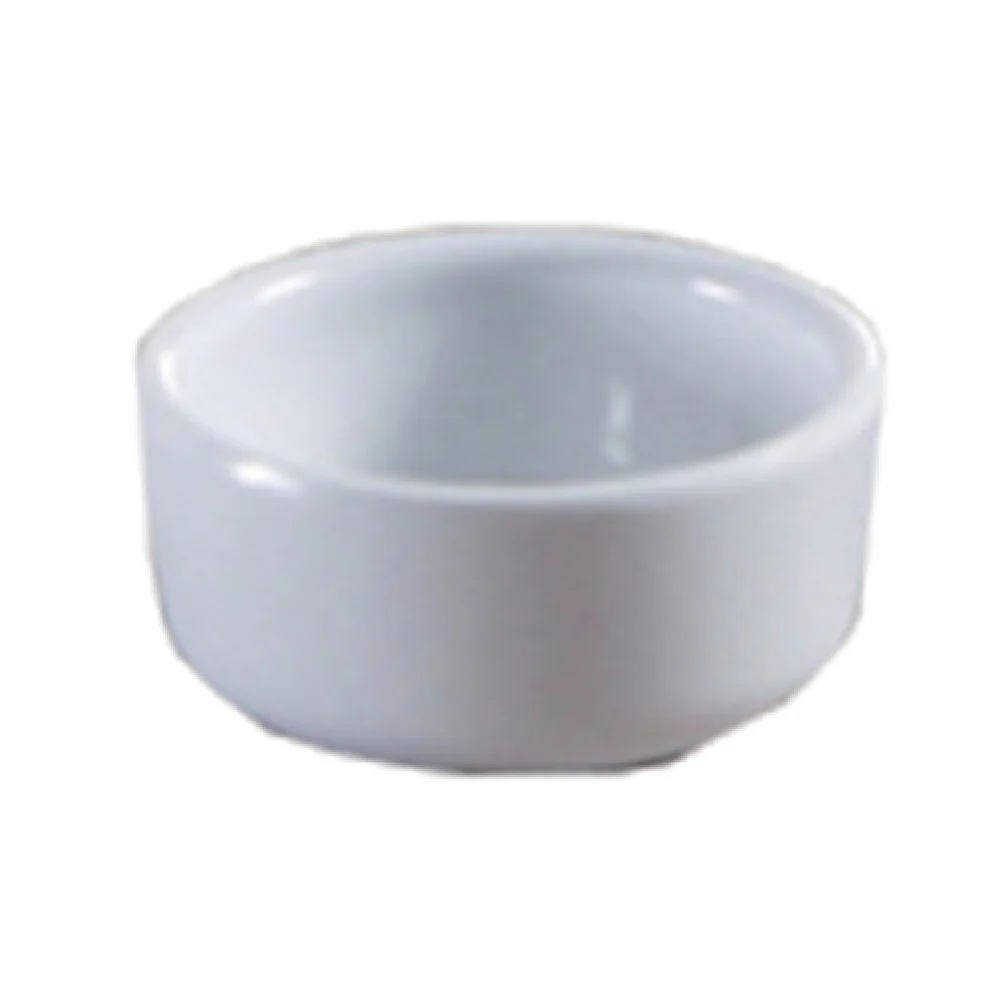 Yanco VE-002 2 Oz. Round Sauce Dish Dishwasher Safe Melamine White