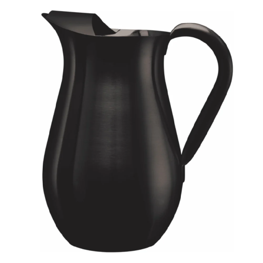 Service Ideas WPB2BSBX 2 Liters with Ice Guard Thick Handle Bell Pitcher 18/8 Brushed Finish Black Onyx Service Ideas WPB2BSBX 2 Liters with Ice Guard Thick Handle Bell Pitcher 18/8 Brushed Finish Black Onyx