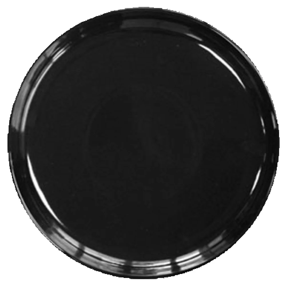 Vertex China VRE-PP-BK 13-1/8 Inch Diameter Rolled Edge Pizza Plate Black