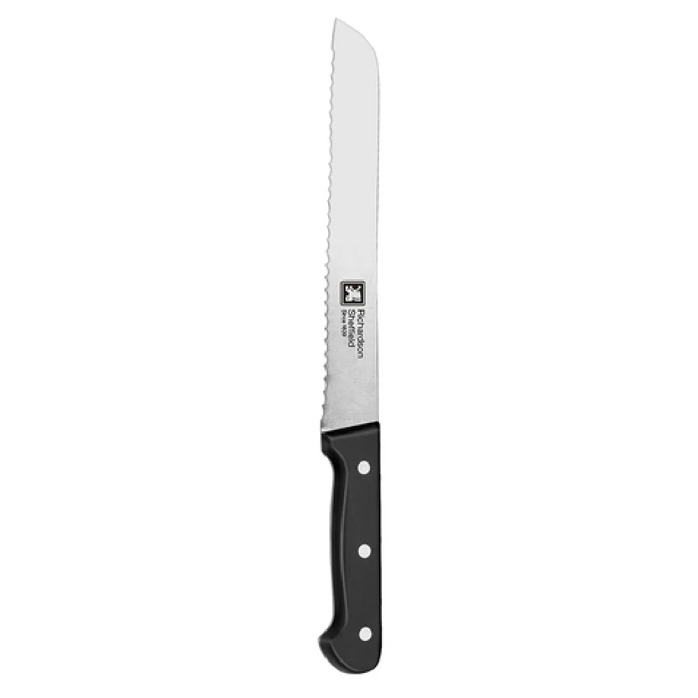 Arc Cardinal FN208 8-1/2 Inch Bread Knife MoV Steel Full Tang Black ABS Handle