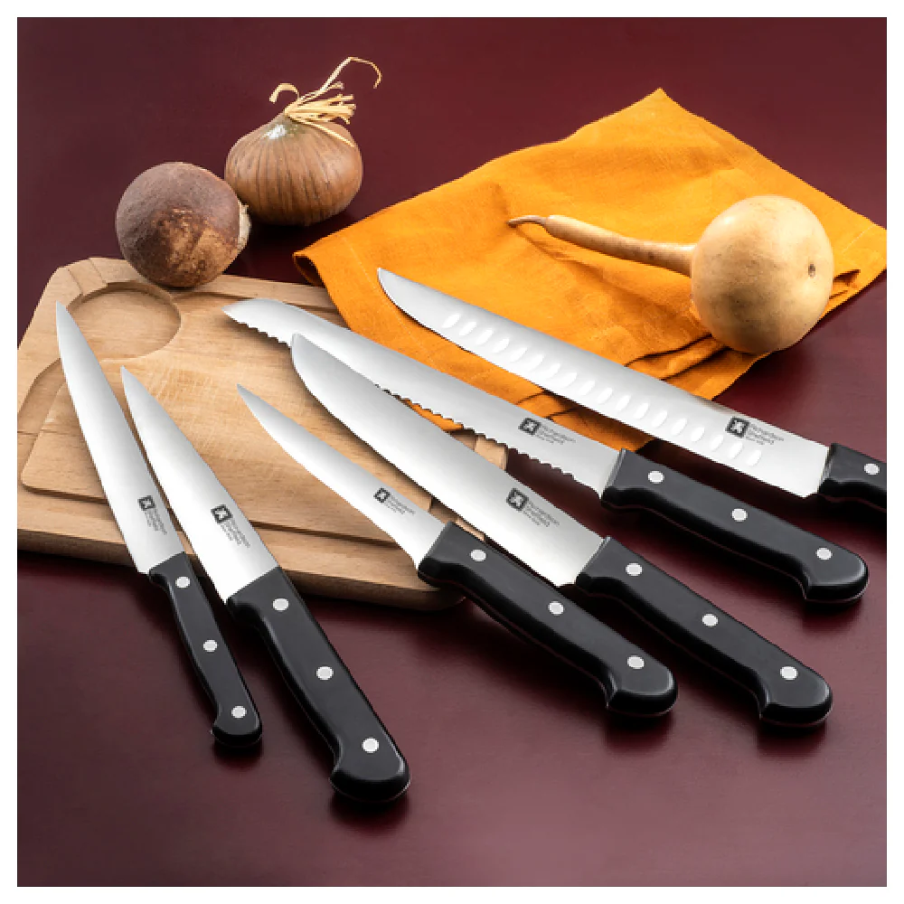 Arc Cardinal FN208 8-1/2 Inch Bread Knife MoV Steel Full Tang Black ABS Handle Arc Cardinal FN208 8-1/2 Inch Bread Knife MoV Steel Full Tang Black ABS Handle