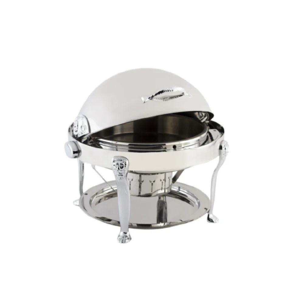 Bon Chef 18000G 2 Gallon Stainless Steel Round Chafer Dripless with Gold Lion Legs Bon Chef 18000G 2 Gallon Stainless Steel Round Chafer Dripless with Gold Lion Legs
