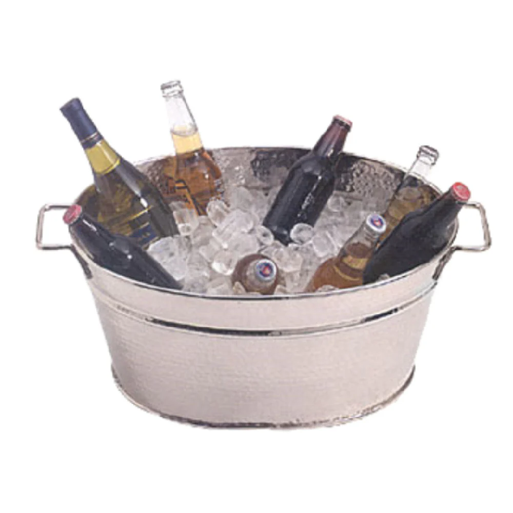 American Metalcraft HMDOB19149 25 Quart Beverage Ice Tub Hammered Stainless Steel