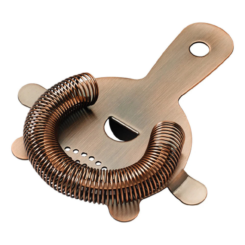Winco BABS-6AC 5-3/4 Inch Bar Strainer Four Prong Antique Copper Stainless Steel