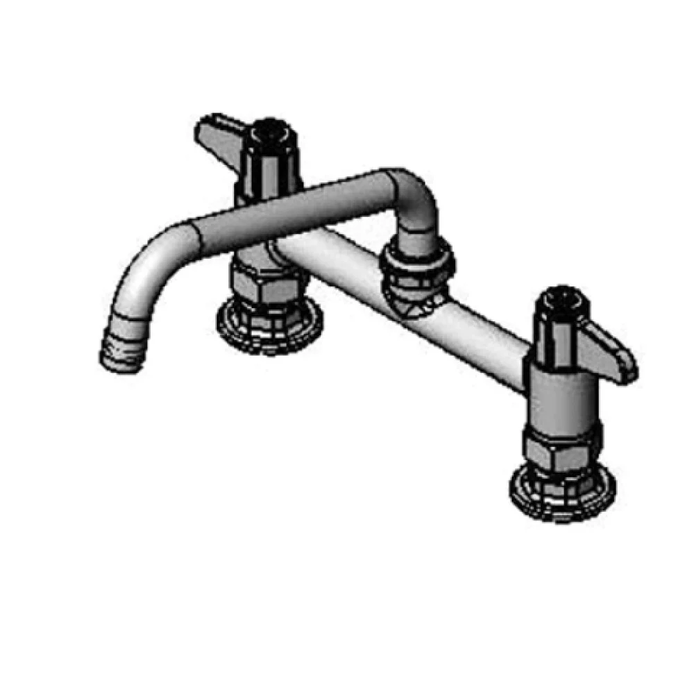 T&S Brass 5F-8DLS08 8 Inch Swivel Deck Mount Faucet with Supply Nipples T&S Brass 5F-8DLS08 8 Inch Swivel Deck Mount Faucet with Supply Nipples