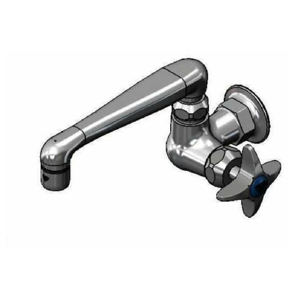 T&S Brass B-0216-CR Faucet Wall Mount 6 Inch Swivel Spout with Cerama Cartridge Low Lead