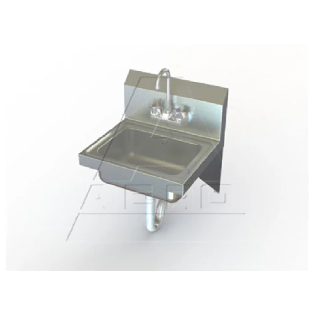 AERO Manufacturing XHSD 14 Inch Hand Sink Stainless Steel Wall Mount with Faucet