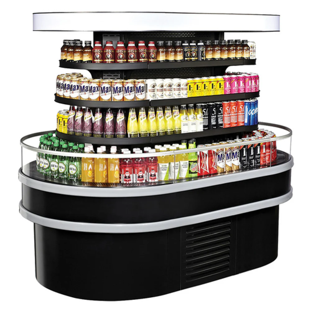 Turbo Air TIOM-20RSRB-N 48 Inch Island Display Merchandiser 19.2 Cu Ft with 3 Tiers