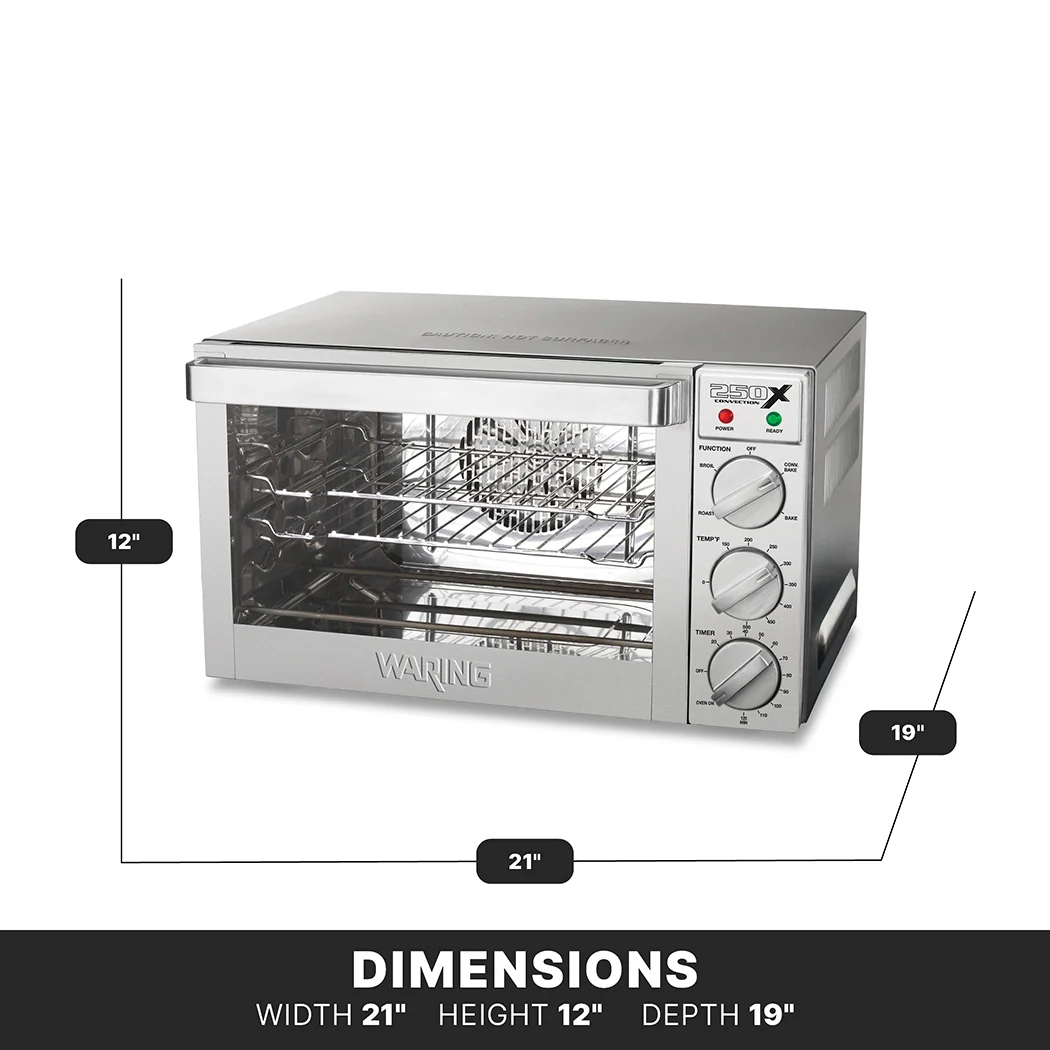 Waring WCO250XKSDI 21 Inch Electric Convection Oven Countertop with Racks Waring WCO250XKSDI 21 Inch Electric Convection Oven Countertop with Racks