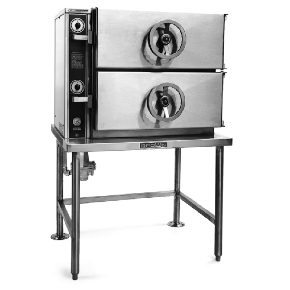 Crown DCP-3 36 Inch 3 Compartment Direct Steam Pressure Steamer Stainless Steel with Pedestal Mount
