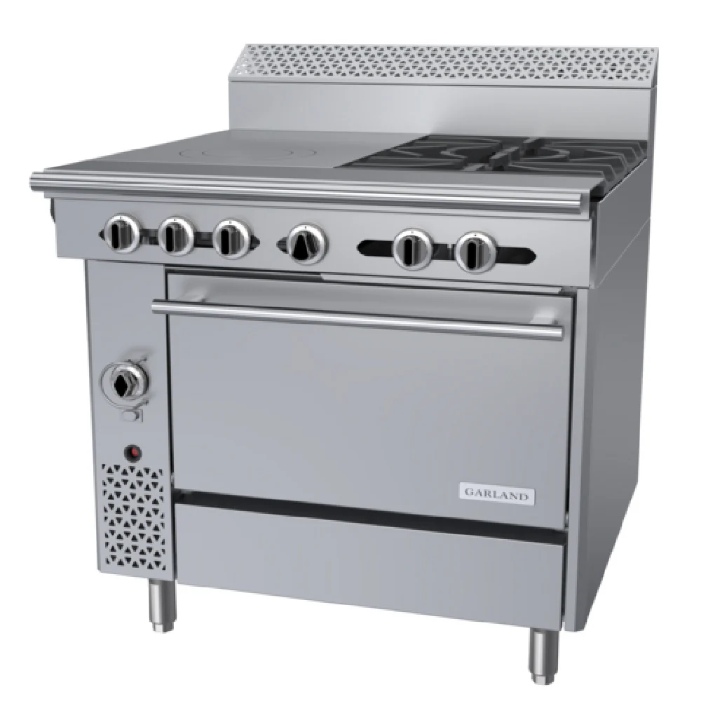Garland C36-17C 36 Inch Heavy Duty Gas Range with (2) 40,000 BTU Burners and Convection Oven