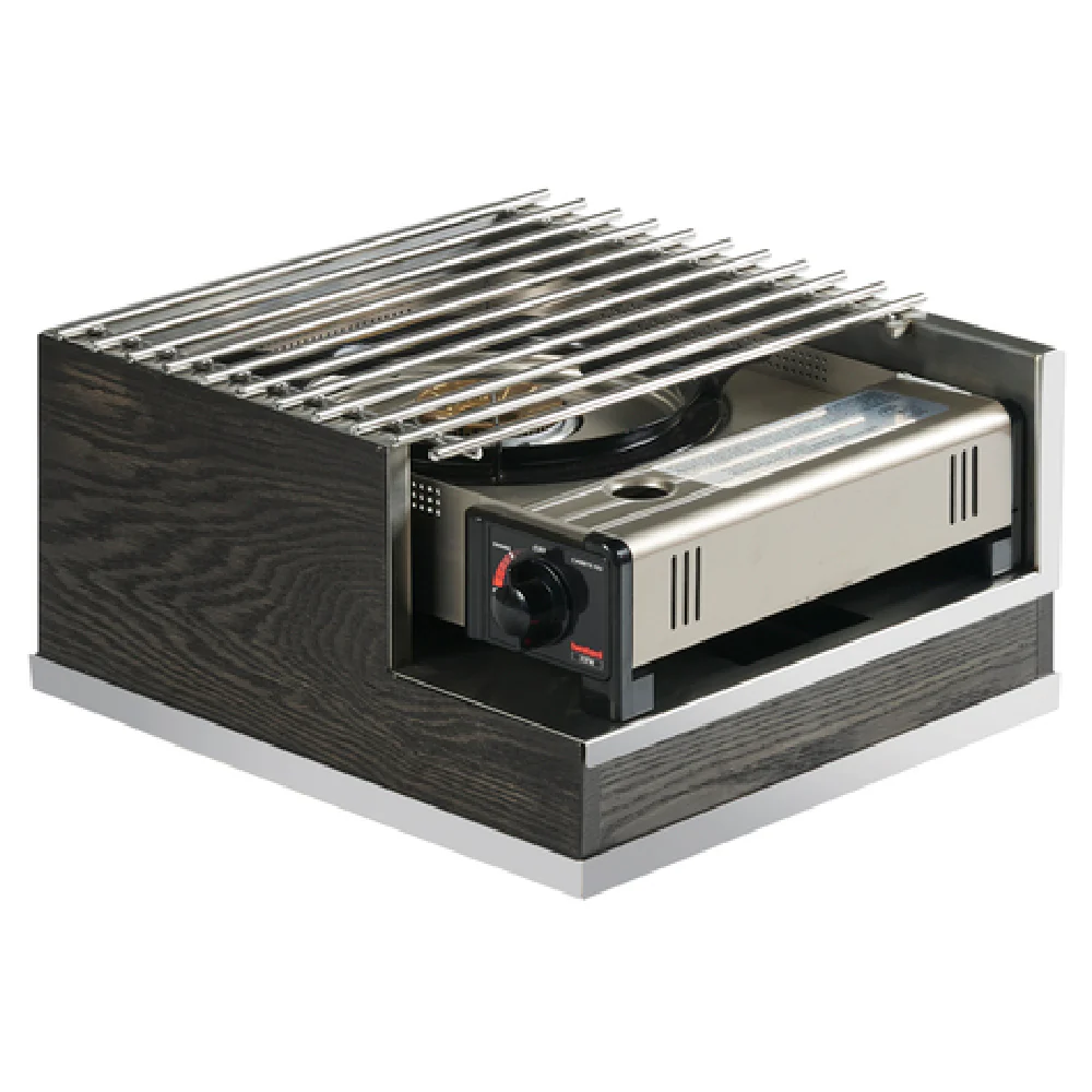 Cal Mil 3816-87 12 Inch Cinderwood Butane Stove Frame Polished Metal Oak Dark Ash Gray