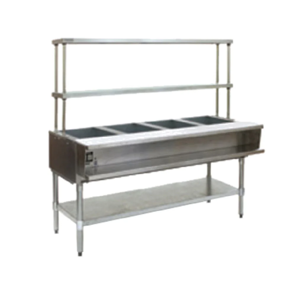 Eagle AWT4-NG-FM 63 Inch Open Base Water Bath Hot Food Table Gas 30000 BTU