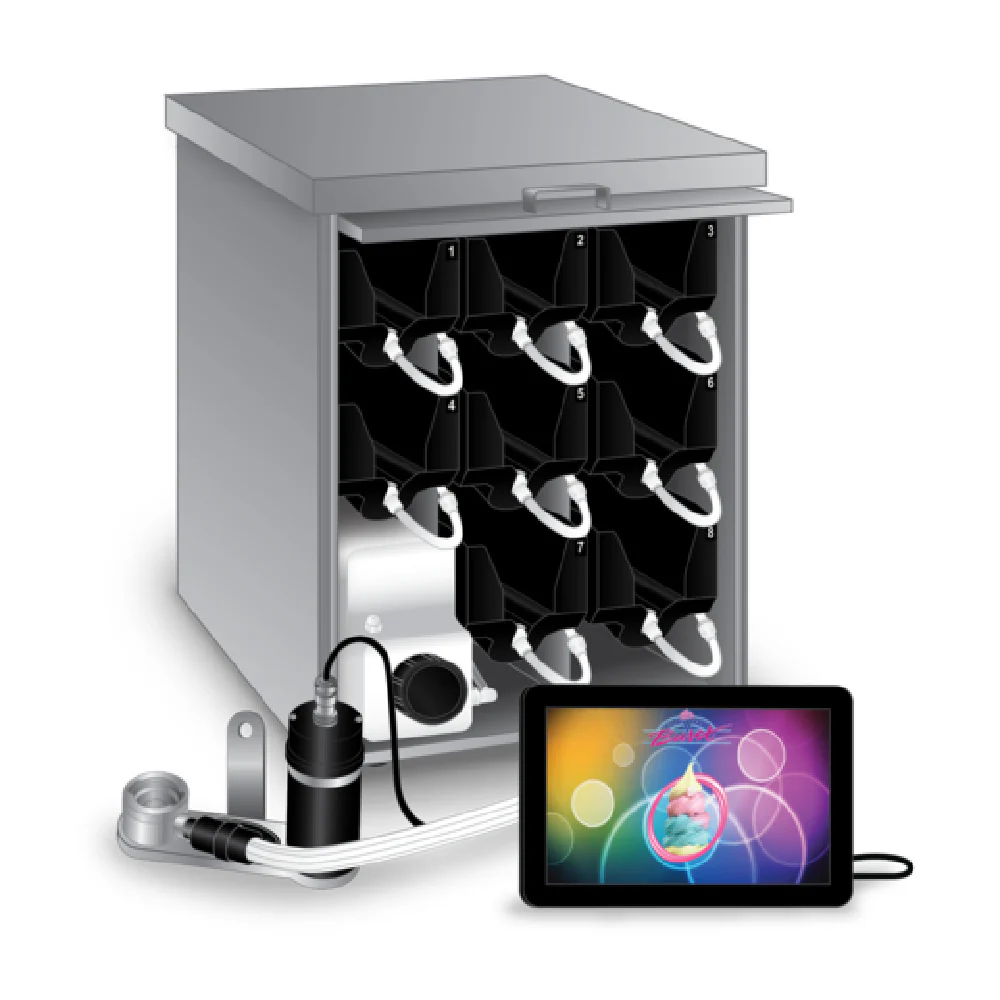 Stoelting STL-80BLD-DLX 17 Inch Flavor Burst Soft Serve System with 8 Syrup Bags Stoelting STL-80BLD-DLX 17 Inch Flavor Burst Soft Serve System with 8 Syrup Bags