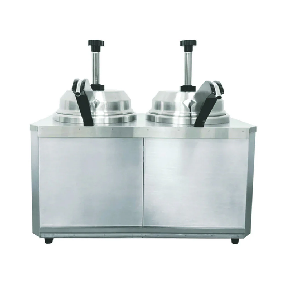 Hubert 99026 Kratos 29M-042 Double Hot Topping Warmer And Dispenser 3.5 Qt Heated Spouts And Pumps