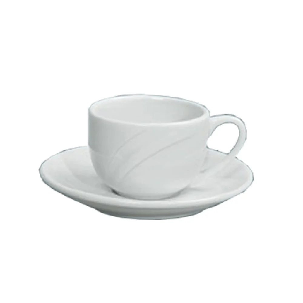 Yanco MM-54 3 Oz Miami A.D. Cup with Embossed Porcelain Bone White