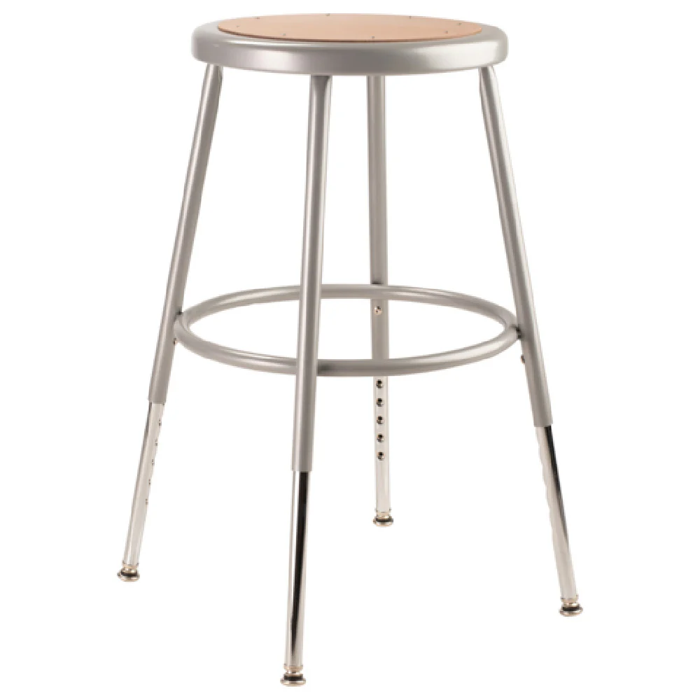 National Public Seating 6218H 14 Inch Round Metal Stool Height Adjustable Steel National Public Seating 6218H 14 Inch Round Metal Stool Height Adjustable Steel