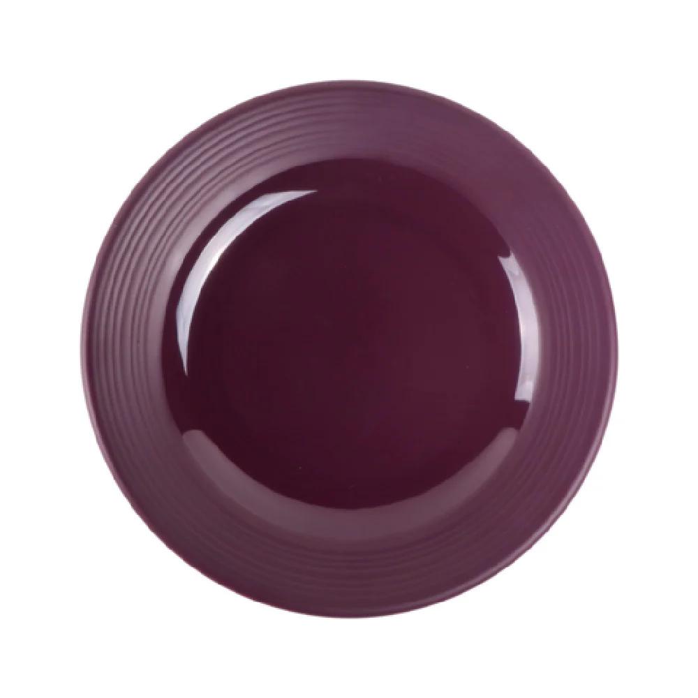 GET Enterprises DGP7R-PG 7 Inch Round Plate Plastic Purple Glaze Dishwasher Safe