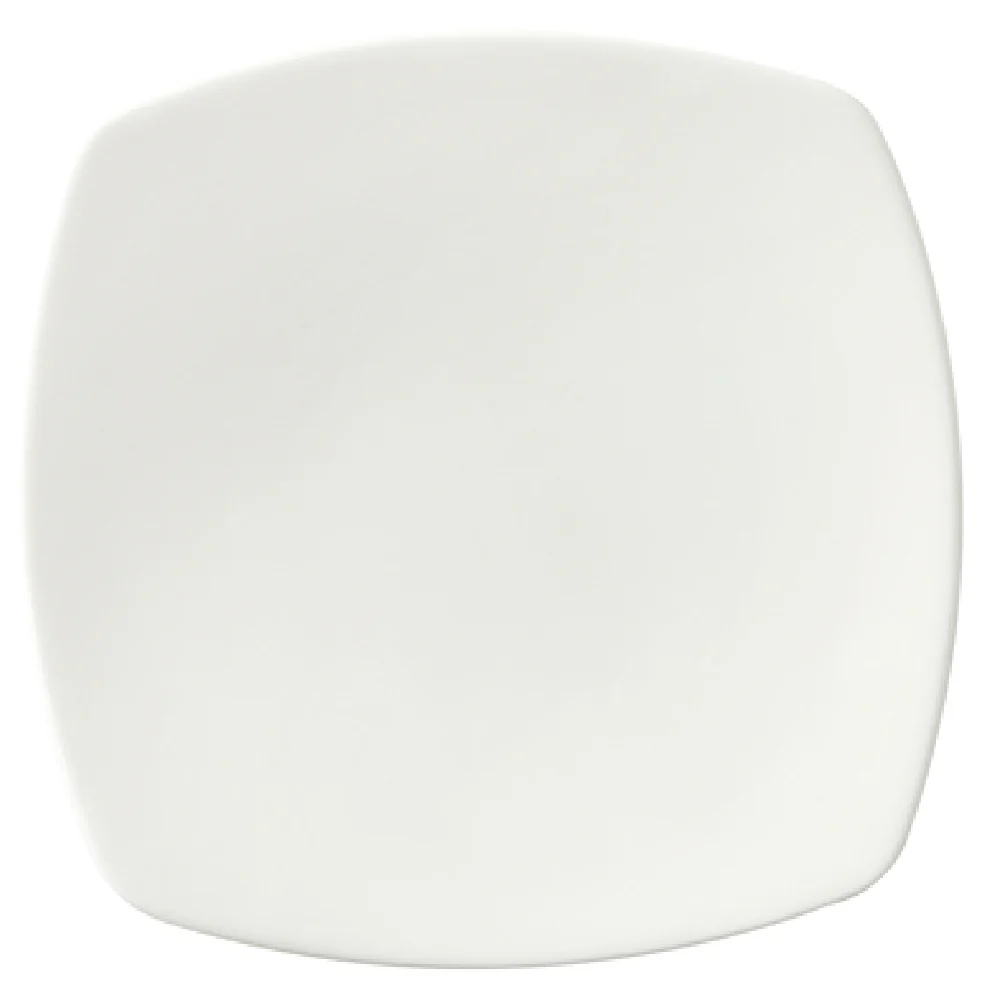 GET Enterprises PA1101912424 9-1/2 Inch Square Plate Rolled Edge Porcelain and Scratch Resistant with Geometric Line
