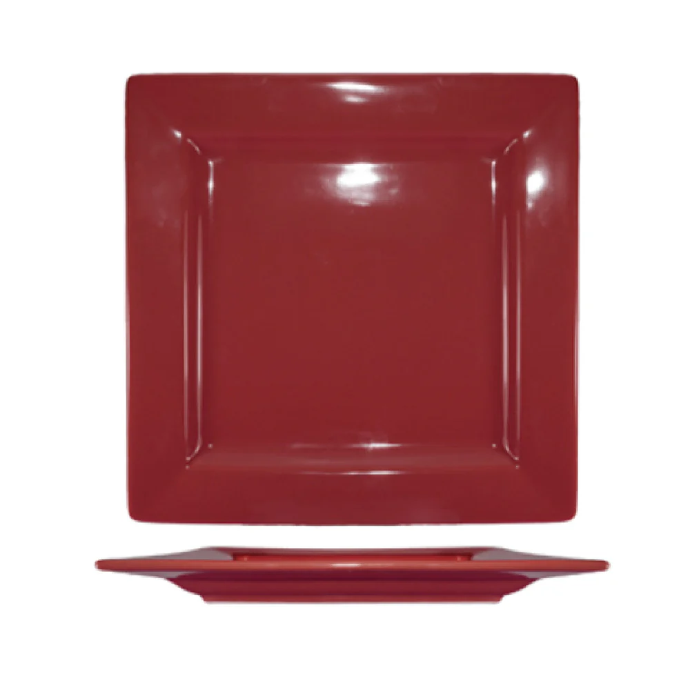 International Tableware EL-10-RH 10-3/4 Inch Square Plate Porcelain Rolled Edge with Wide Rim International Tableware EL-10-RH 10-3/4 Inch Square Plate Porcelain Rolled Edge with Wide Rim