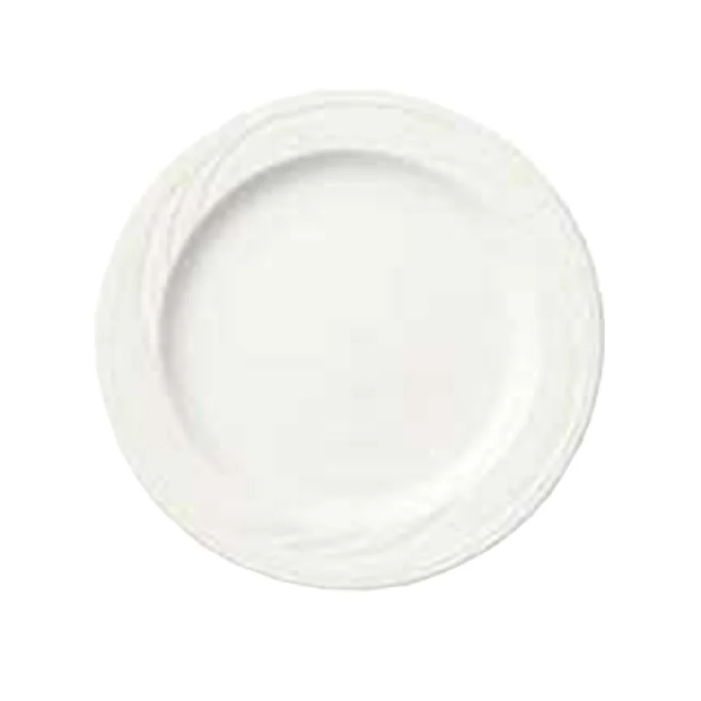 Libbey 905437879 6-3/8 Inch Round Medium Rim Plate Porcelain White Royal Rideau