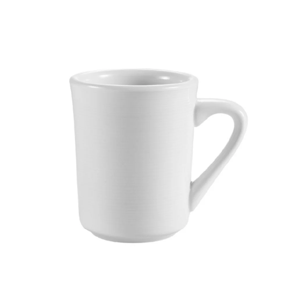 CAC China HMY-17 8 Oz Harmony Mug Porcelain Round Tall Embossed 3-1/4 Inch Diameter CAC China HMY-17 8 Oz Harmony Mug Porcelain Round Tall Embossed 3-1/4 Inch Diameter