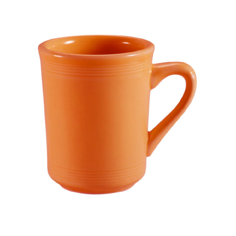 CAC China TG-17-TNG 8 Oz. Mug Porcelain Round Tall Embossed Tangerine CAC China TG-17-TNG 8 Oz. Mug Porcelain Round Tall Embossed Tangerine