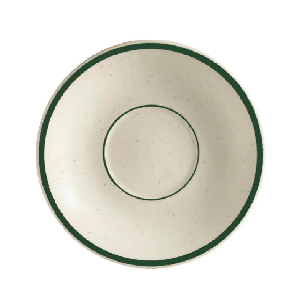 CAC China CES-2 6 Inch Diameter Round Saucer with Emerald Glaze