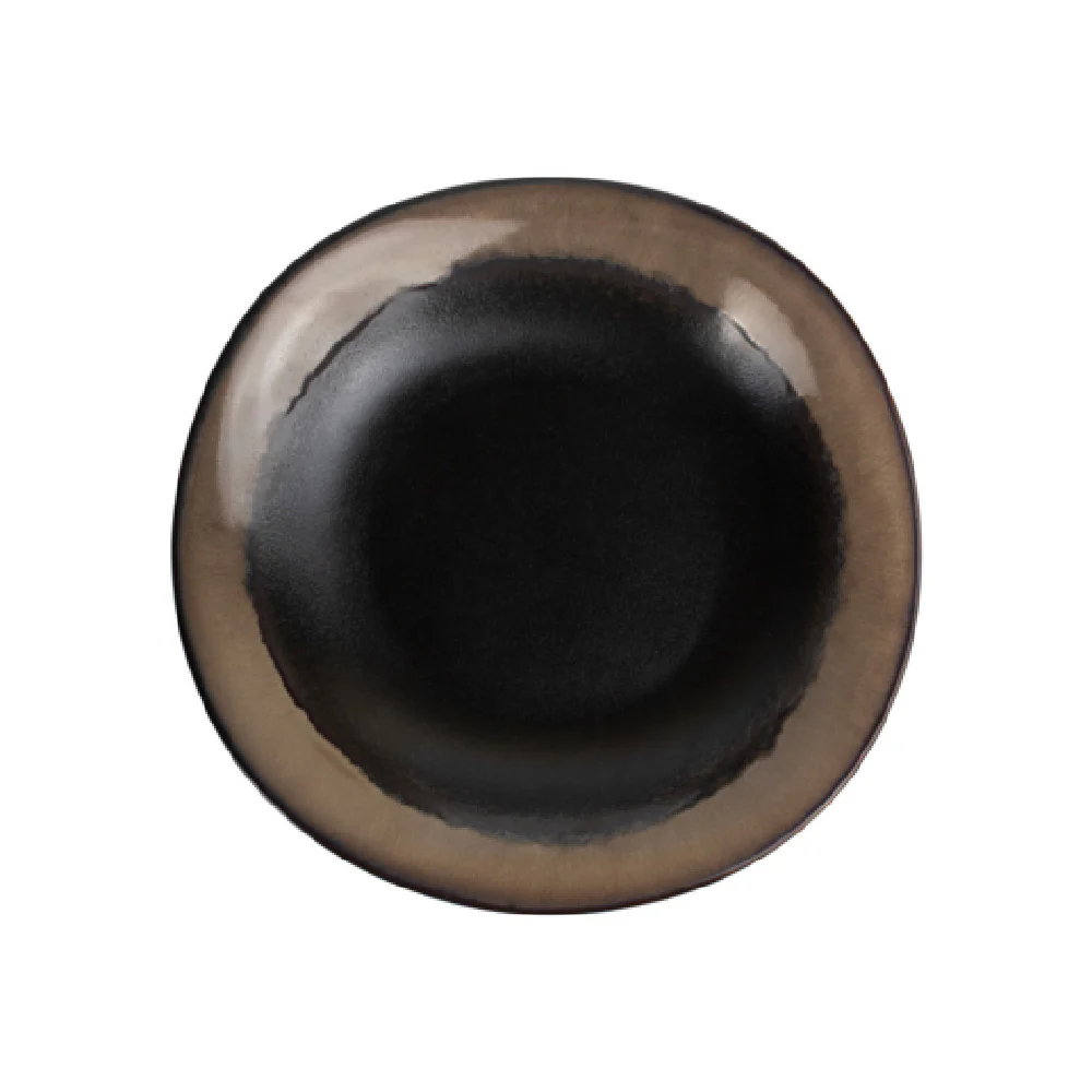 CAC China VEN-105 28oz Pasta Bowl Midnight Black Desert Beige Case CAC China VEN-105 28oz Pasta Bowl Midnight Black Desert Beige Case
