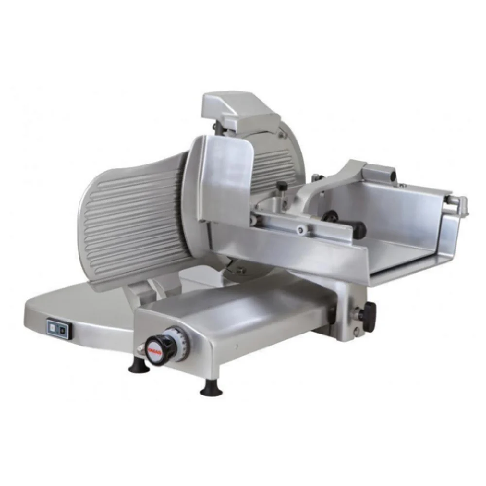 Omcan 38915 36 Inch Manual Electric Food Slicer 15 Inch Blade Anodized Aluminum